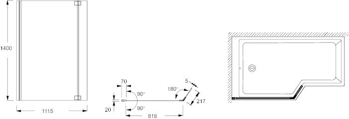 Экран на ванну с двойной панелью Jacob Delafon BAIN-DOUCHE NEO E4930-GA