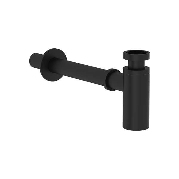 Сифон Т-типа для раковины (металлический), матовый черный