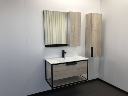 COMFORTY Зеркало-шкаф &quot;Бонн-90&quot; дуб дымчатый