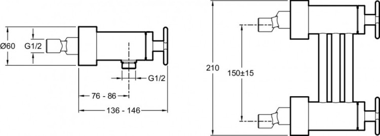 Настенный смеситель для душа Jacob Delafon NOUVELLE VAGUE E78344-BLV