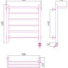 Полотенцесушитель электрический Стилье Формат 20 ТП 600х500 (Полка + 5) П16 Без покрытия