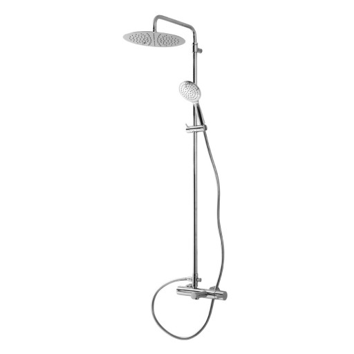 Душевая стойка телескопическая, с изливом с верхним и ручным душем Cezares LEAF-CVDA-30-ST