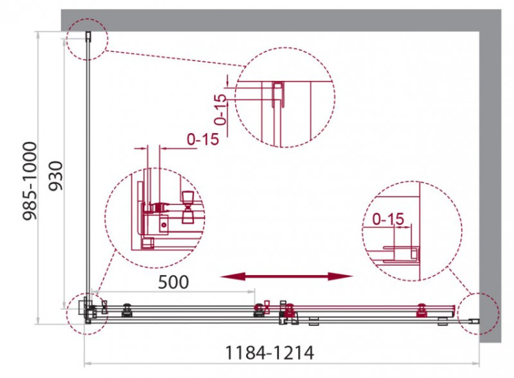 Душевой уголок BELBAGNO ACQUA-AH-1 BelBagno ACQUA-AH-1-130/90-C-Cr