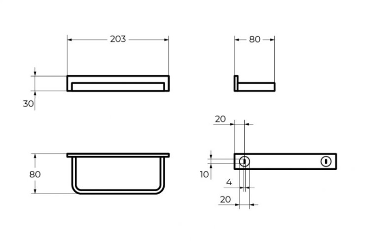 Полотенцедержатель, 204х88 Cezares CZR-F-8915A