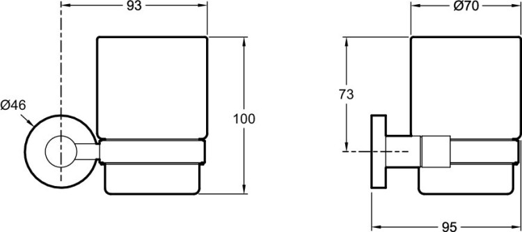 Держатель со стаканчиком, диаметр 7 см. Jacob Delafon EO E77825-CP