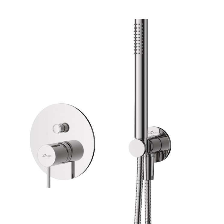 Душевая система с дивиатором для верхнего и ручного душа, верхний душ из стены 30 см Cezares LEAF-DSIP-30-L-BIO