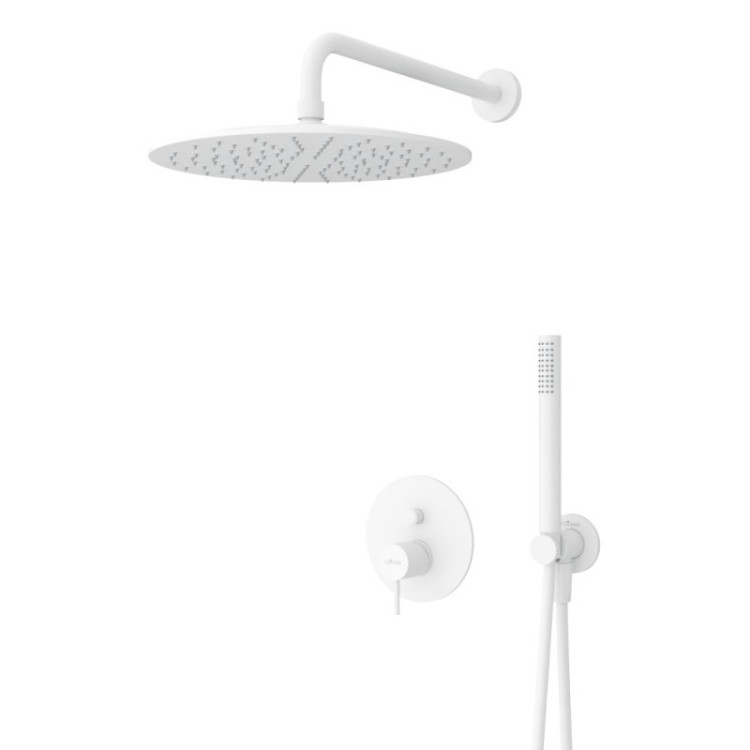 Душевая система с дивиатором для верхнего и ручного душа, верхний душ из стены 30 см Cezares LEAF-DSIP-30-L-BIO