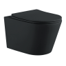 Унитаз подвесной безободковый Aquatek ВЕГА AQ1905-MB 525*360*320 мм, горизонтальный выпуск, черный матовый, тонкое сиденье с механизмом плавного закрывания, крепеж