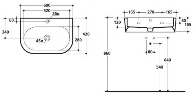 Раковина Kerasan Flo 3141