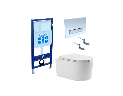 Комплект унитаз + инсталляция Aquatek SET AQUATEK МИЯ 4в1