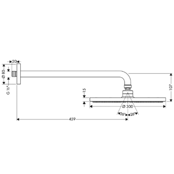 Верхний душ Hansgrohe Raindance 30 27492000