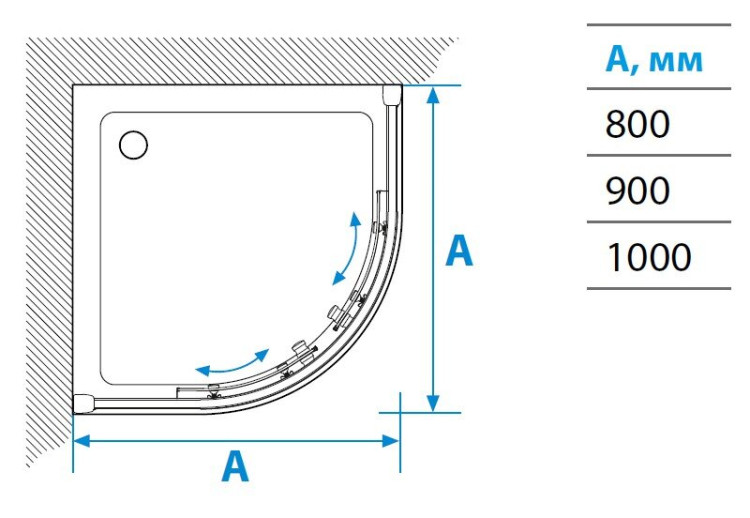 Душевой уголок Акватон Ritsa 90x90 радиальный