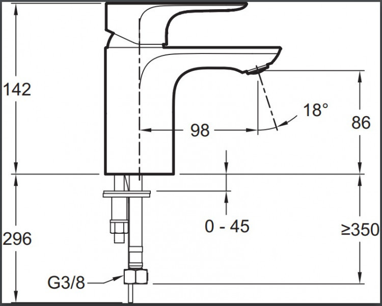 Смеситель для раковины Jacob Delafon Aleo E72277-4-CP