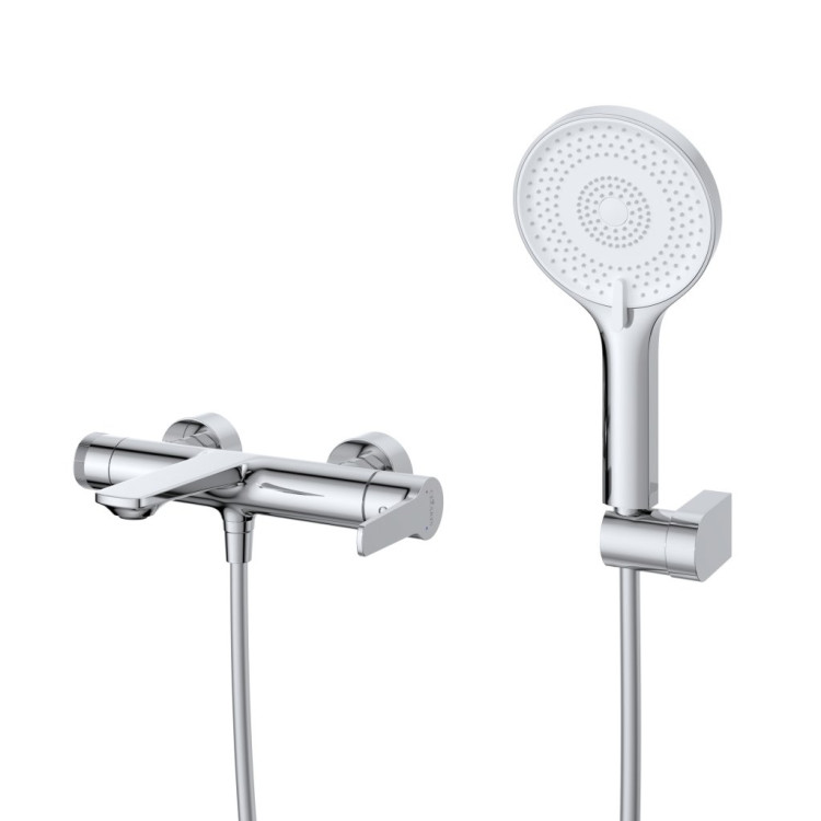 Смеситель для ванны и душа в комплекте с ручным душем, шлангом и держателем Cezares LUX-VD-01