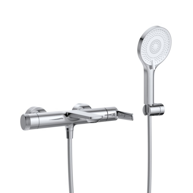 Смеситель для ванны и душа в комплекте с ручным душем, шлангом и держателем Cezares LUX-VD-01