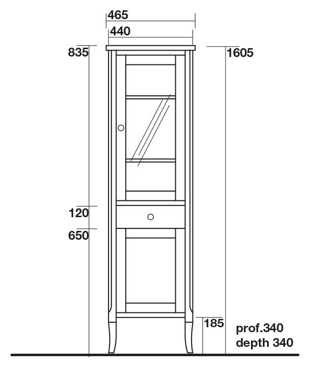 Шкаф пенал Kerasan Retro 47