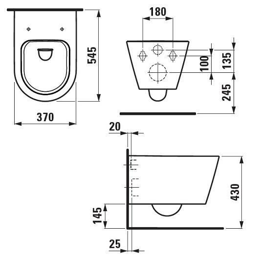 Унитаз Laufen Kartell Rimless 8.2033.6 подвесной