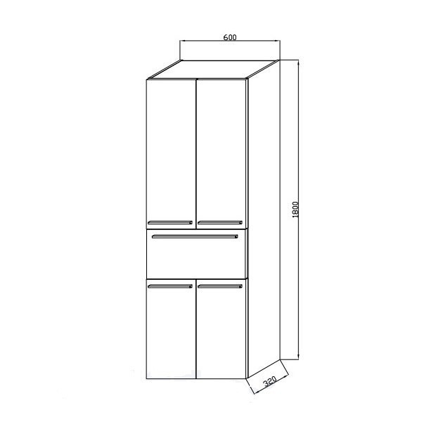 Шкаф-пенал Kolpa San Jolie J1801/600 WH/WH