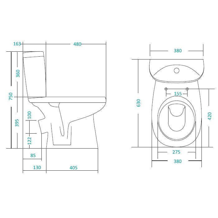 Унитаз компакт Santek Анимо косой выпуск 1WH110032