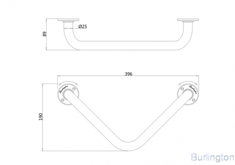 Поручень для ванны, угловой [A55 CHR]