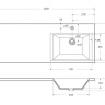 Раковина из литьевого мрамора, правосторонняя BelBagno BB1200/480-LV-MR-R