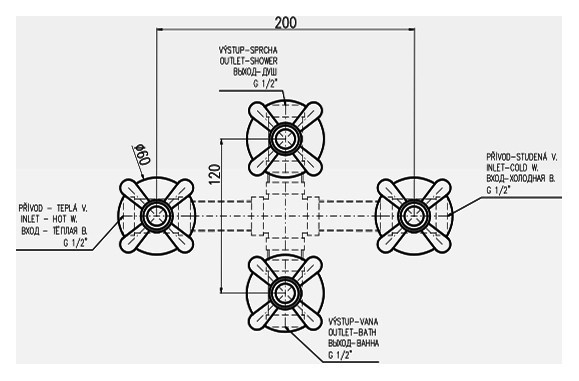 Смеситель для ванны Rav Slezak Morava retro MK386SM