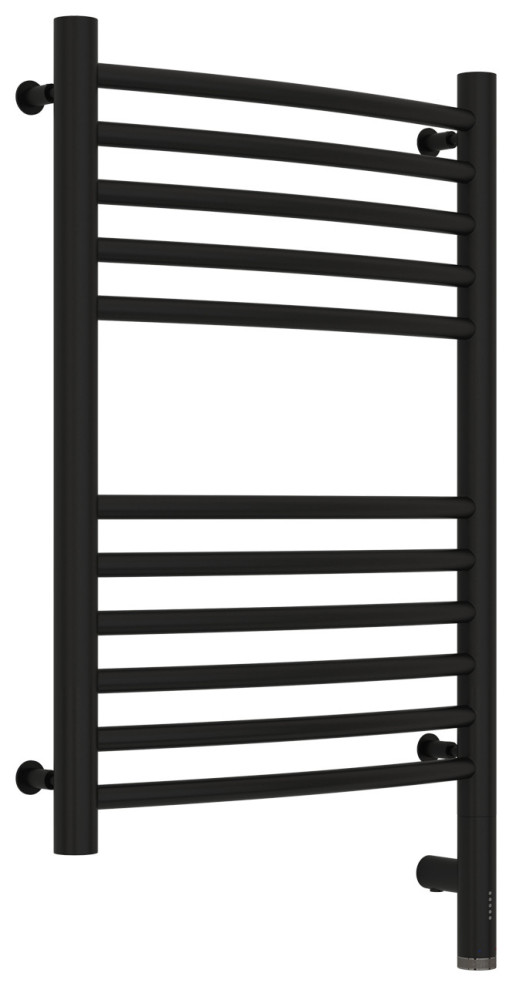 Полотенцесушитель электрический Сунержа Богема 3.0 выгнутая 600х400 МЭМ правый Матовый чёрный