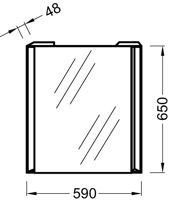 Зеркало 60 см Jacob Delafon REVE EB575-NF