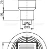 Сливной трап 105×105/50/75 мм прямой сток, решетка из нержавеющей стали, гидрозатвор мокрый Alcadrain APV203