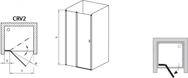 Дверь для душевого уголка Ravak Chrome CRV2-110 1QVD0100Z1