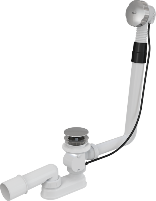Сифон для ванны автомат комплект, металл Alcadrain A550KM