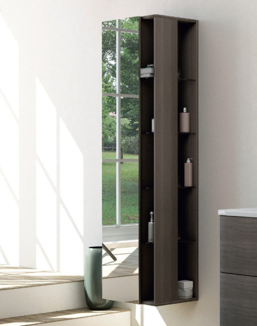 Колонна подвесная с открытыми полками и одной распашной дверцей, реверсивная 450х320х1580 Cezares 53172