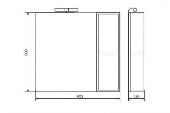 Зеркальный шкаф Comforty Терция 90