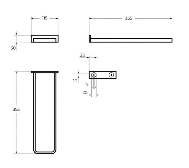 Двойной полотенцедержатель, 353х118 Cezares CZR-F-8915