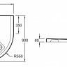 Ультратонкий душевой поддон 1/4 круг, 90 х 90 х 6 см Jacob Delafon ODEON UP N124K-00