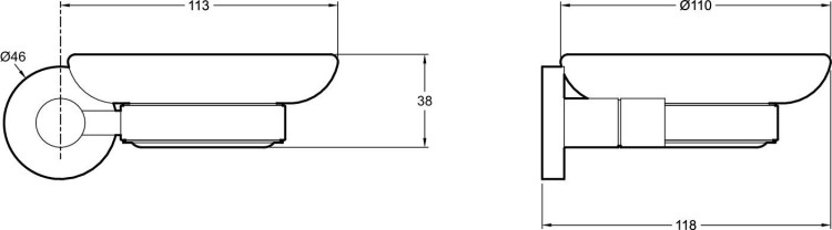 Мыльница, диаметр 11 см Jacob Delafon EO E77827-CP