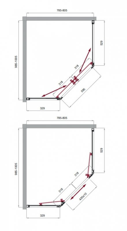 Душевой уголок BELBAGNO UNO-195-PH-2 BelBagno UNO-195-PH-2-100/80-C-Cr