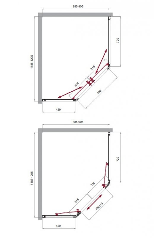Душевой уголок BELBAGNO UNO-195-PH-2 BelBagno UNO-195-PH-2-100/80-C-Cr