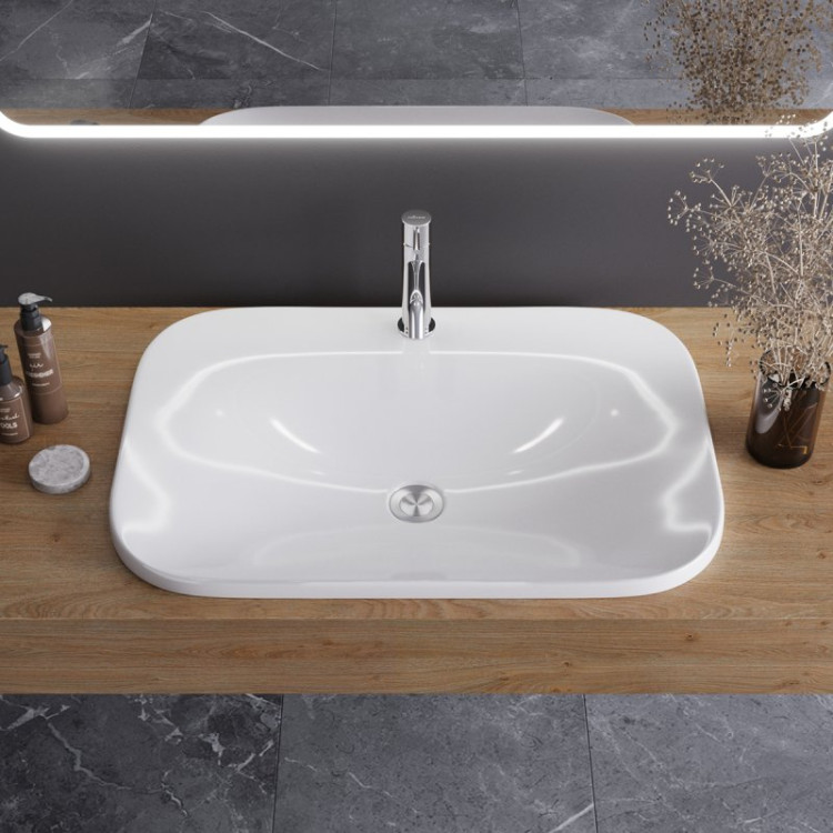 Раковина керамическая полувстраиваемая Cezares CZR-DRO-65-LVB