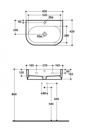 Раковина Kerasan Flo 3142