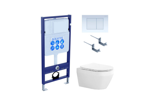 Комплект унитаз + инсталляция Aquatek SET AQUATEK ЛЕЯ-009 4в1