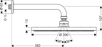 Верхний душ Hansgrohe Raindance 30 27493000