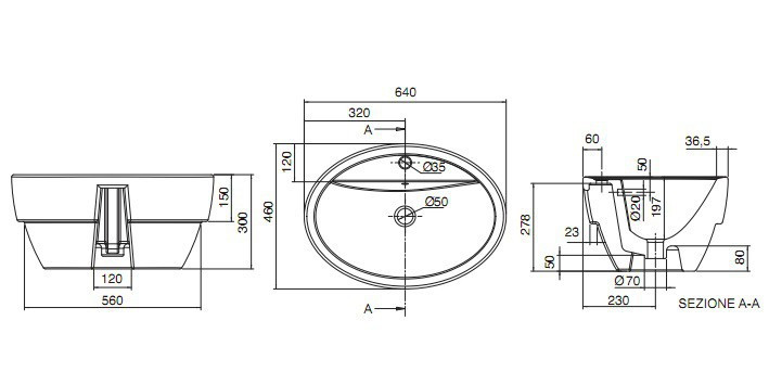 Раковина Scarabeo Matty 8056A/R