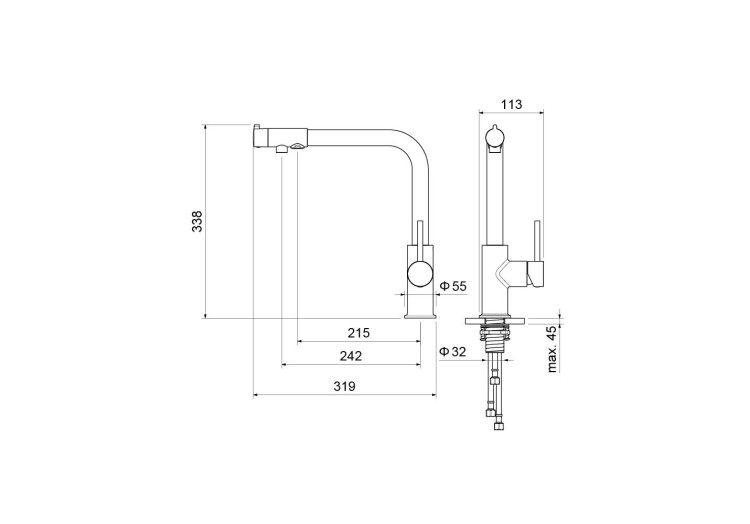 Смеситель для кухни с подключением к фильтру питьевой воды Aquatek AQ1386CR ЕВРОПА