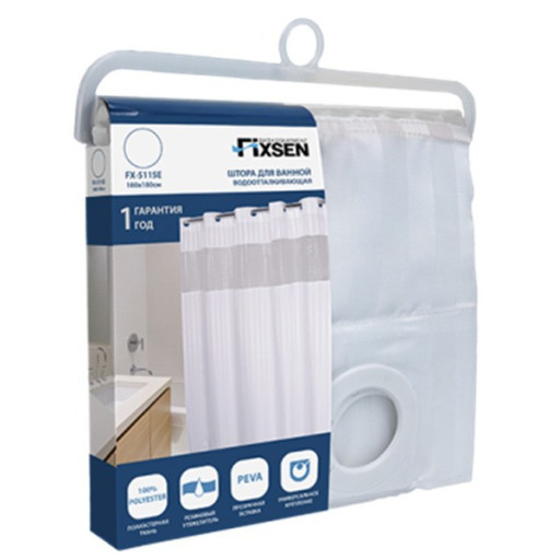 Штора для ванны Fixsen FX-5115E 180х180