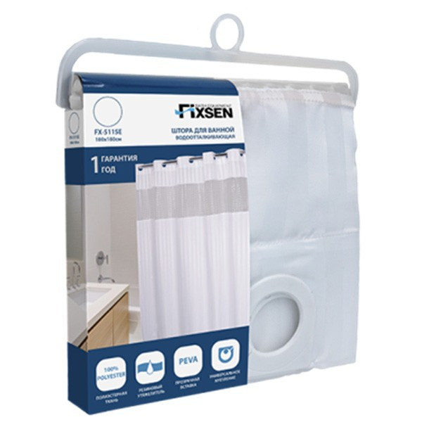 Штора для ванны Fixsen FX-5115E 180х180