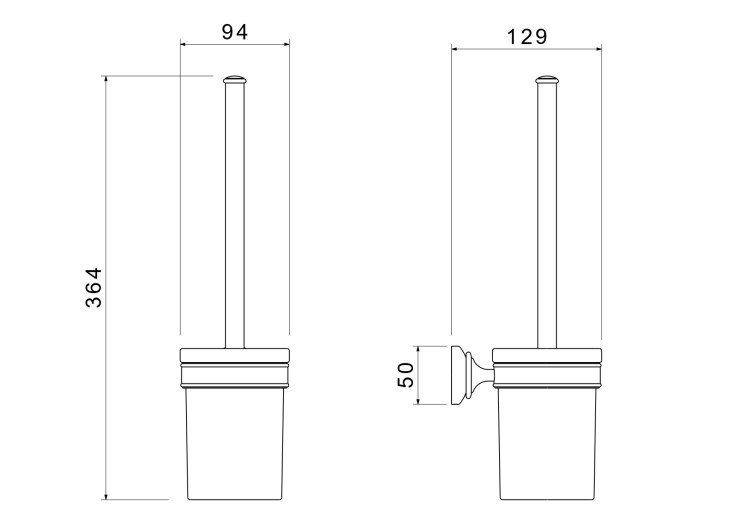 Ершик Aquatek матовый черный AQ4510MB Классик