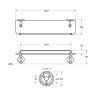Полка стеклянная подвесная 50 см ART&MAX AM-E-2682SJ-Cr
