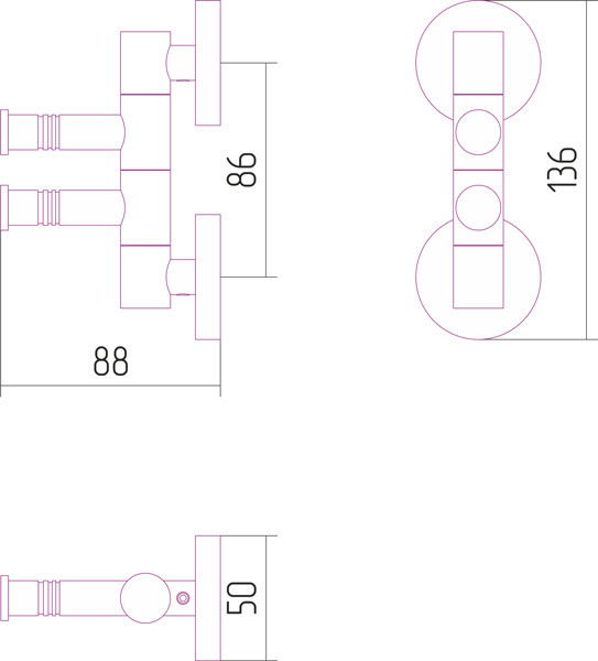 Полотенцедержатель Сунержа ВЕЕР-2 поворотный / L 88 Чёрный хром