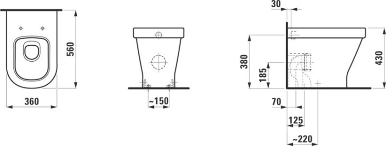 Унитаз Laufen LB 3 8.2168.4 приставной